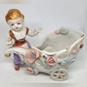 Antique planter, porcelain planter, Victorian decor, vase, colonial vase planter